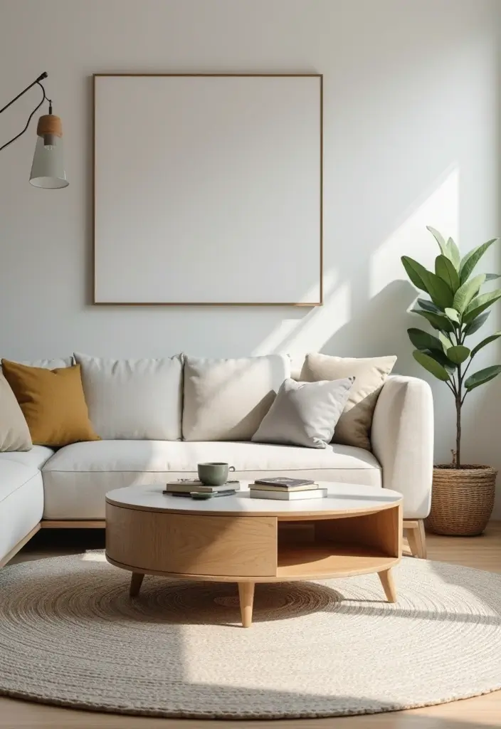 26 Stylish and Functional TV Wall Decor Ideas for Your Living Room - 11. Multi-Functional Furniture