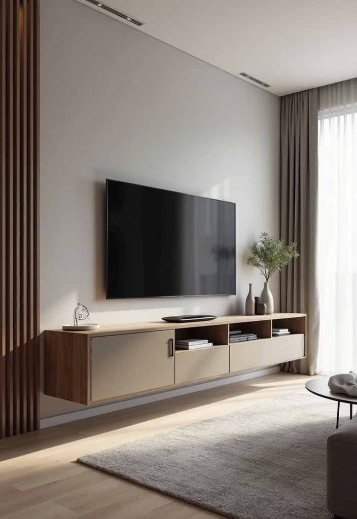 26 Stylish and Functional TV Wall Decor Ideas for Your Living Room - 15. Wall-Mounted TV Units