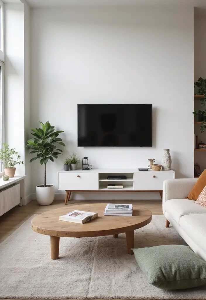 26 Stylish and Functional TV Wall Decor Ideas for Your Living Room - 25. Subtle Wall Stickers