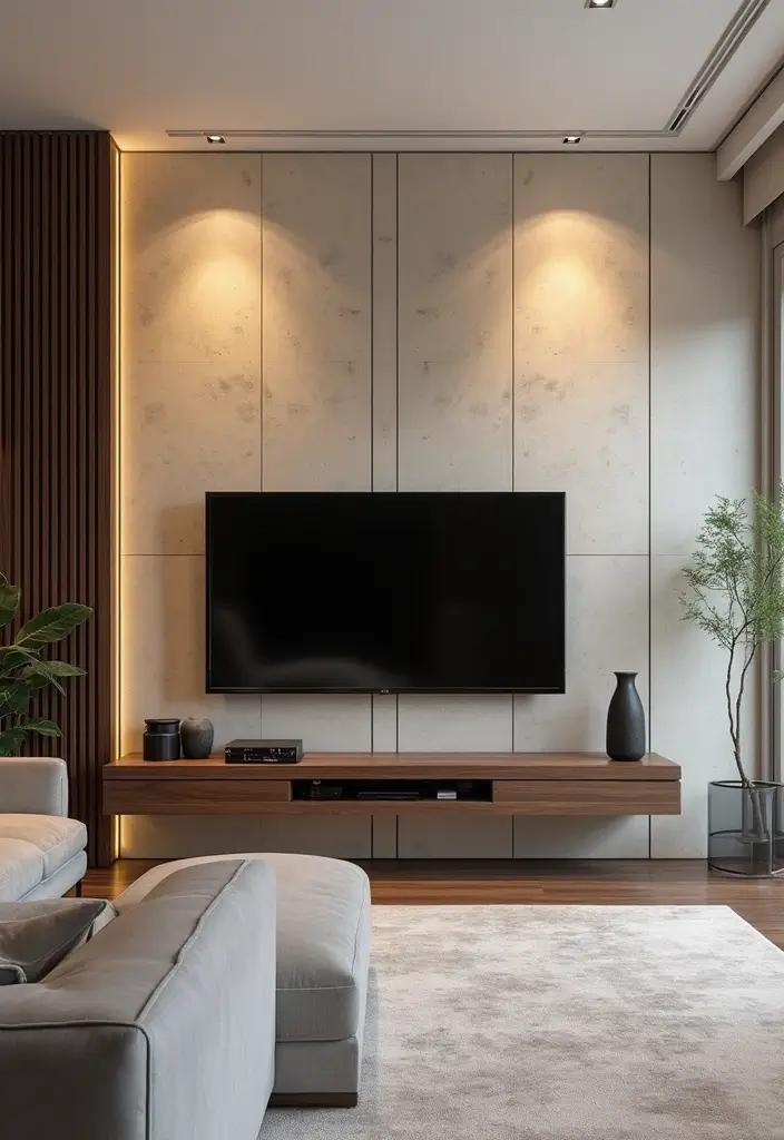 26 Stylish and Functional TV Wall Decor Ideas for Your Living Room - 4. Decorative Wall Panels