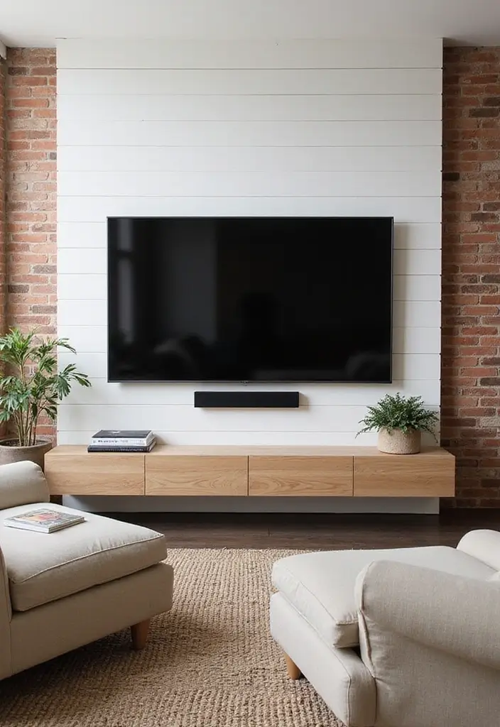 26 Stylish and Functional TV Wall Decor Ideas for Your Living Room - 8. Textured Wall Treatments