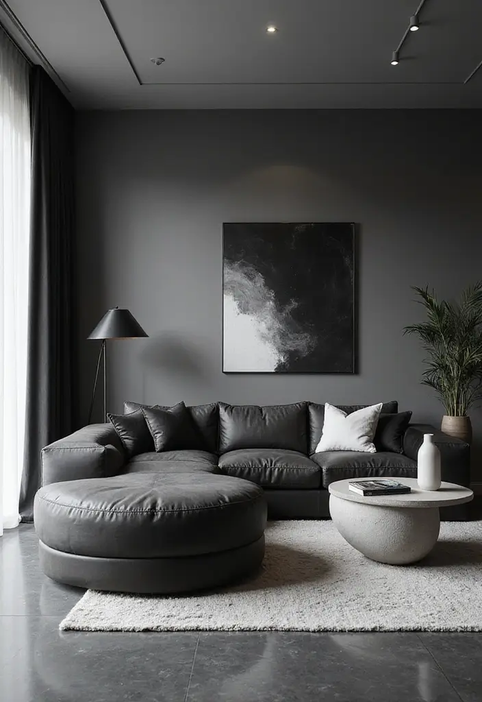 27 Black White and Silver Living Room Ideas That Feel Glamorous and Cool - 1. Sleek Monochrome Furniture