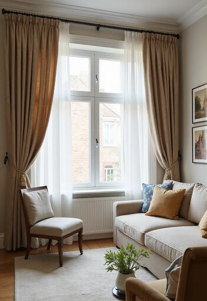 27 Black White and Silver Living Room Ideas That Feel Glamorous and Cool - 17. Stylish Window Treatments