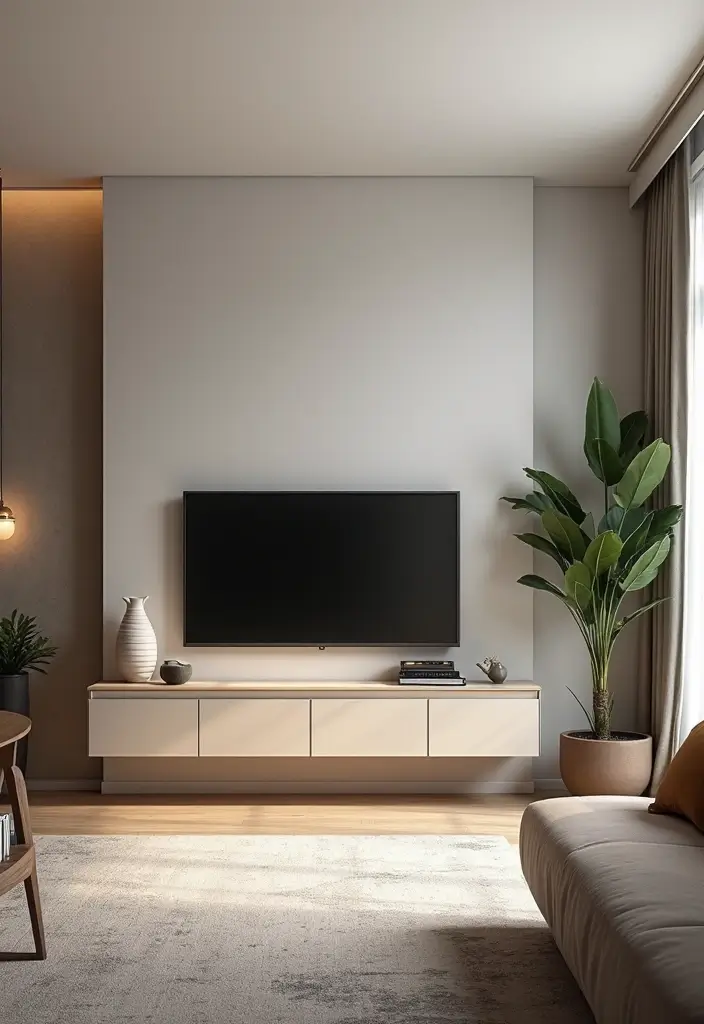 27 Black White and Silver Living Room Ideas That Feel Glamorous and Cool - 19. Floating Media Units