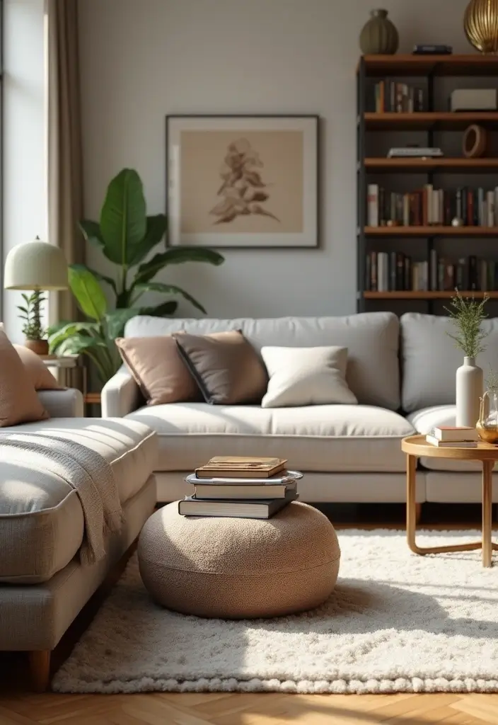 27 Black White and Silver Living Room Ideas That Feel Glamorous and Cool - 20. Personal Touches with Books