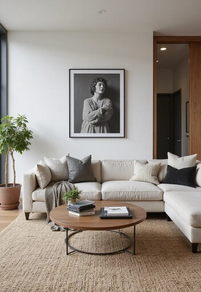 27 Black White and Silver Living Room Ideas That Feel Glamorous and Cool - 24. Modern Statement Decor