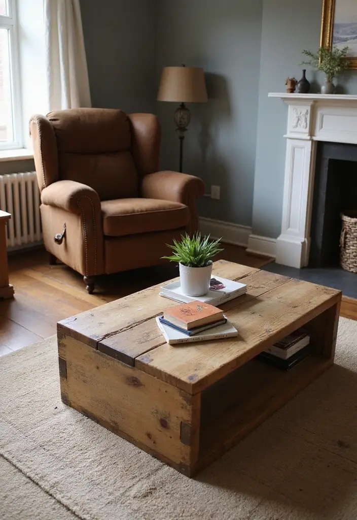 27 Brown Recliner Living Room Decor Ideas That Add Comfort and Style - 1. Pair It with a Rustic Coffee Table