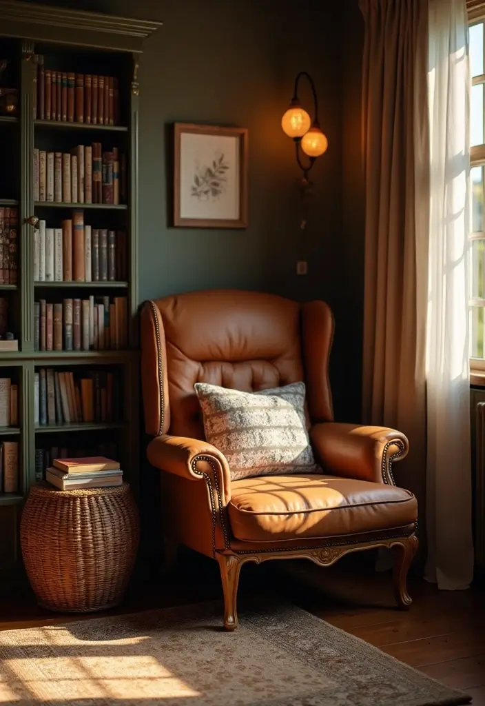 27 Brown Recliner Living Room Decor Ideas That Add Comfort and Style - 13. Create a Cozy Reading Nook