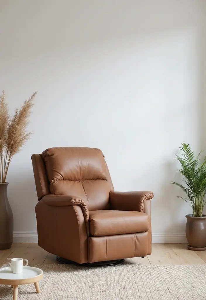 27 Brown Recliner Living Room Decor Ideas That Add Comfort and Style - 15. Embrace a Minimalist Approach