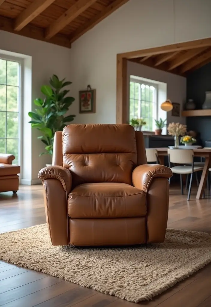 27 Brown Recliner Living Room Decor Ideas That Add Comfort and Style - 20. Use Open Space Wisely