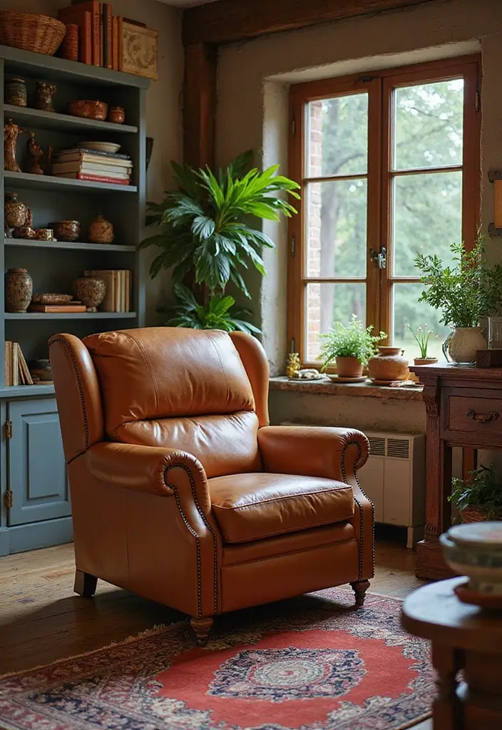 27 Brown Recliner Living Room Decor Ideas That Add Comfort and Style - 23. Utilize Contrasting Colors