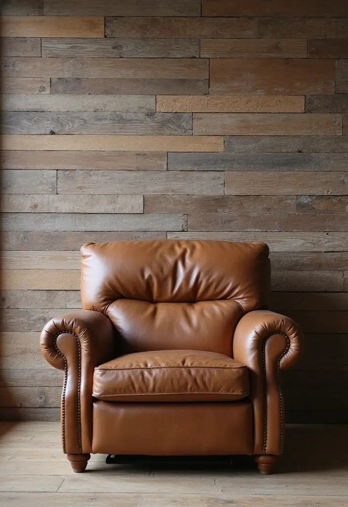 27 Brown Recliner Living Room Decor Ideas That Add Comfort and Style - 25. Integrate Textured Walls