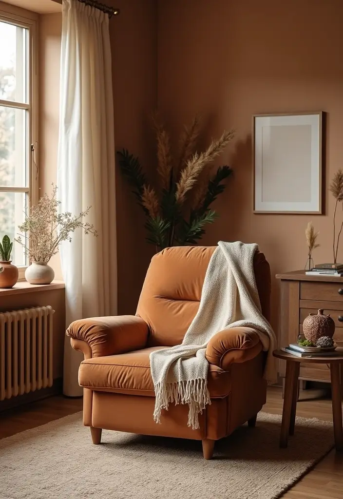 27 Brown Recliner Living Room Decor Ideas That Add Comfort and Style - 7. Opt for Earthy Color Palettes