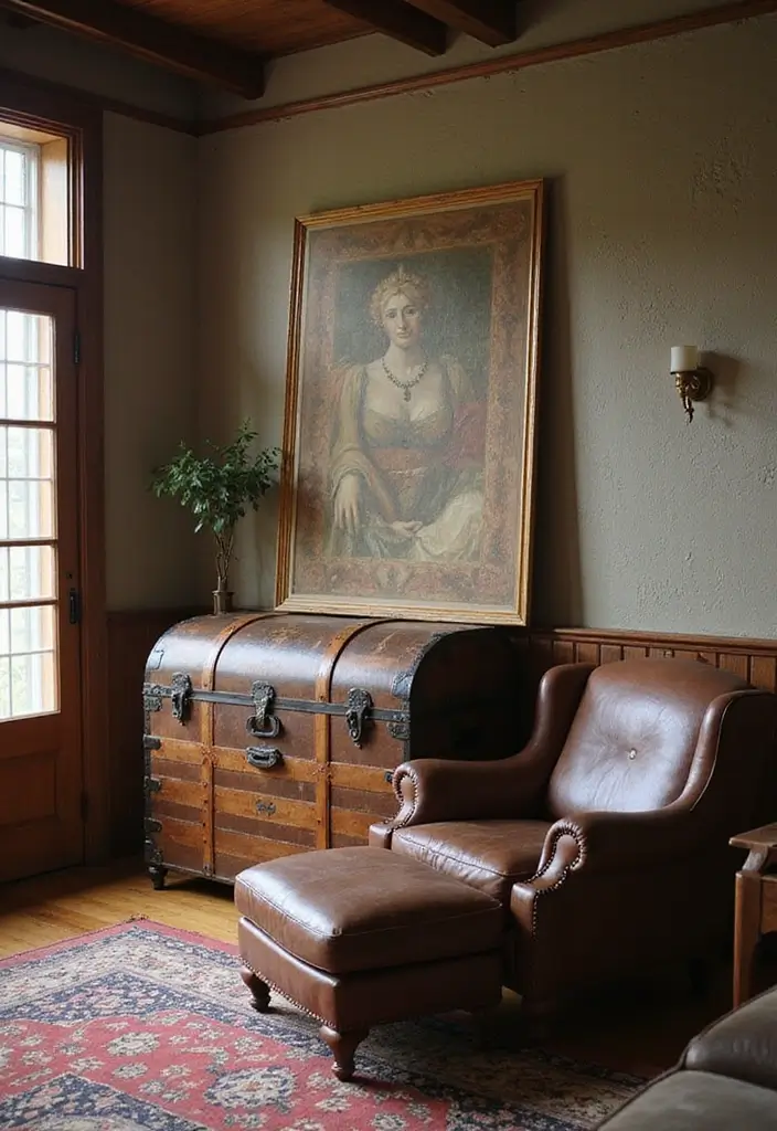 27 Brown Recliner Living Room Decor Ideas That Add Comfort and Style - 9. Feature a Statement Piece