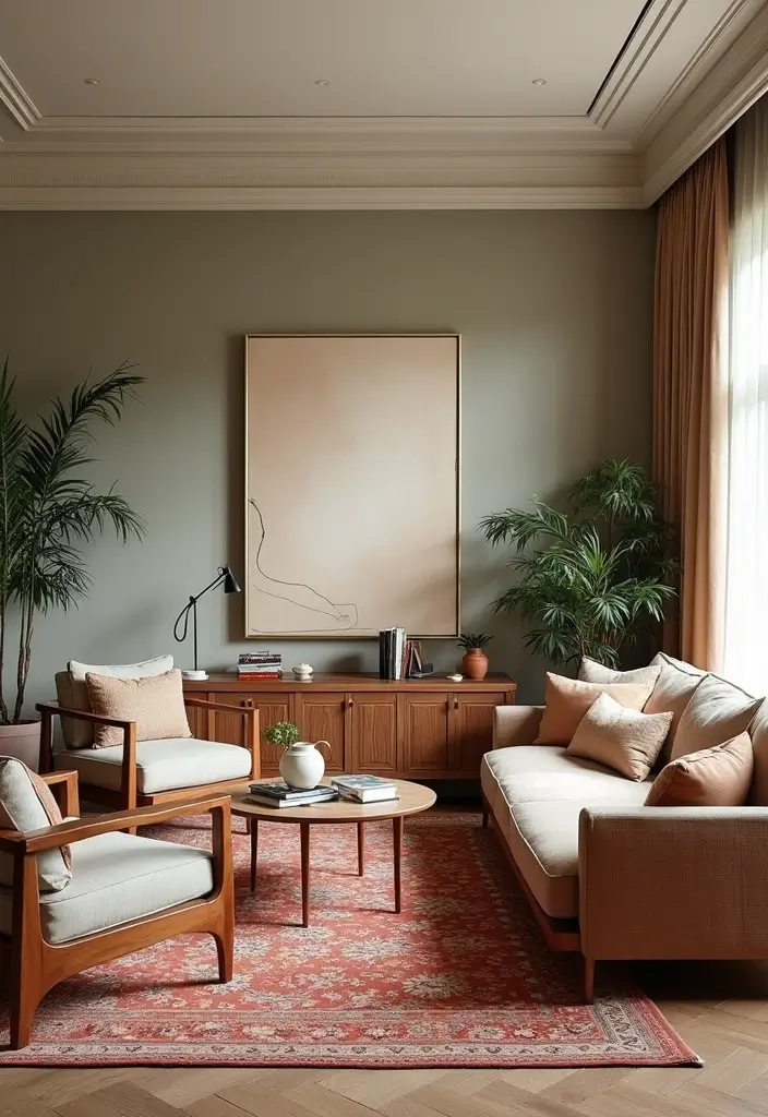 27 Chinoiserie Living Room Ideas That Add Classic Charm - 18. Layered Furniture Arrangements