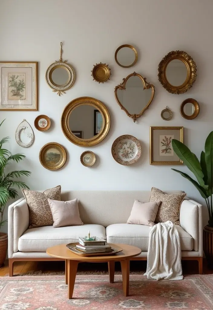 27 Chinoiserie Living Room Ideas That Add Classic Charm - 4. Eclectic Gallery Wall