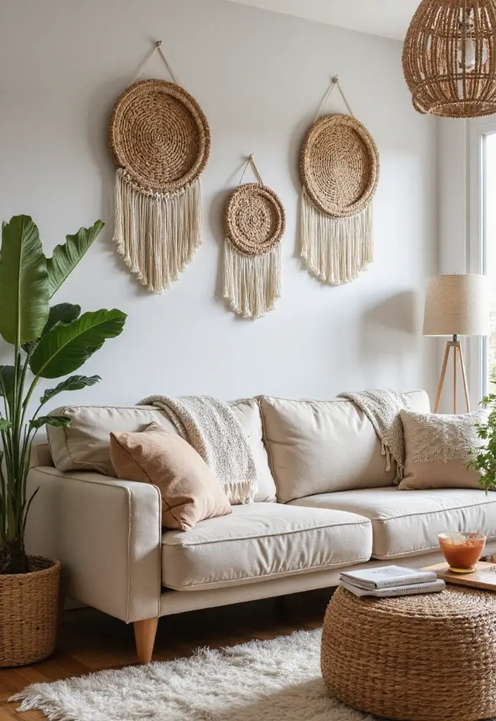27 Colorful Boho Living Room Ideas That Feel Free Spirited and Stylish - 13. Woven Textures