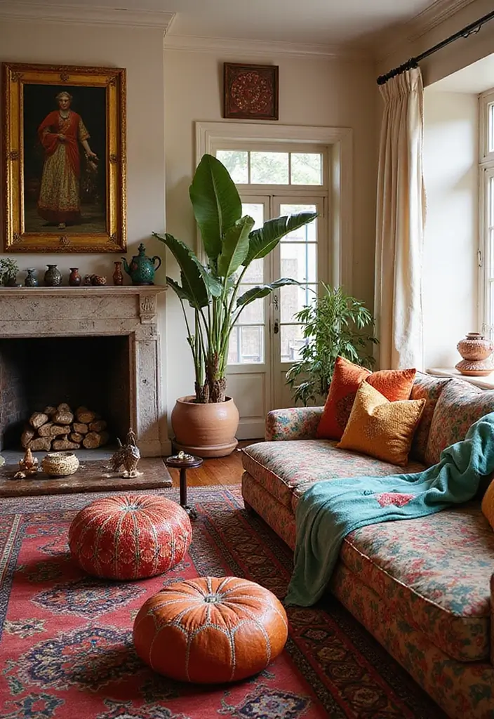 27 Colorful Boho Living Room Ideas That Feel Free Spirited and Stylish - 14. Global Finds