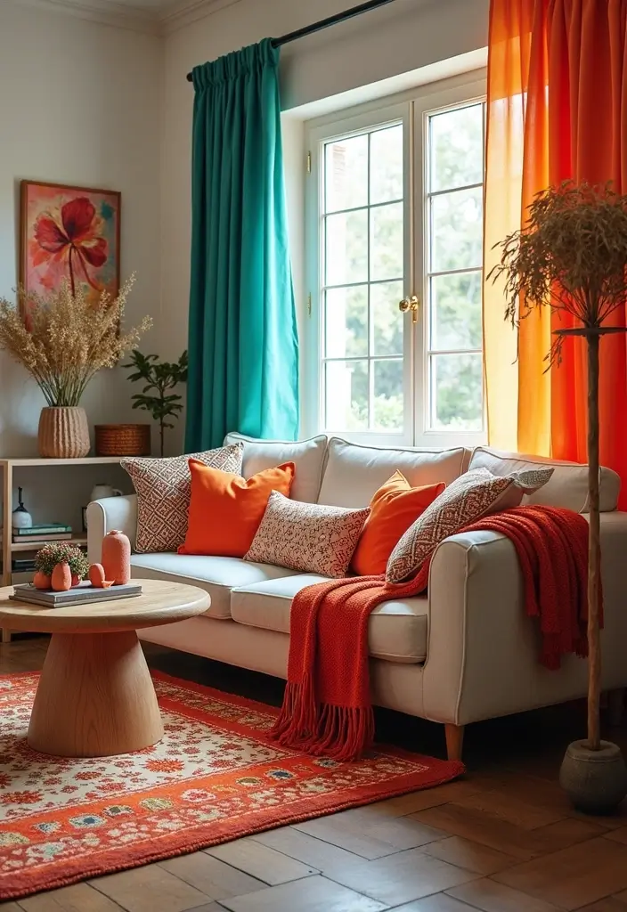 27 Colorful Boho Living Room Ideas That Feel Free Spirited and Stylish - 26. Seasonal Decor Swap
