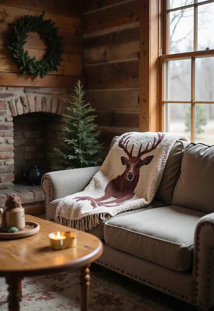 27 Deer Head Decor Living Room Farmhouse Ideas That Add Rustic Style - 18. Deer-Themed Throw Blankets