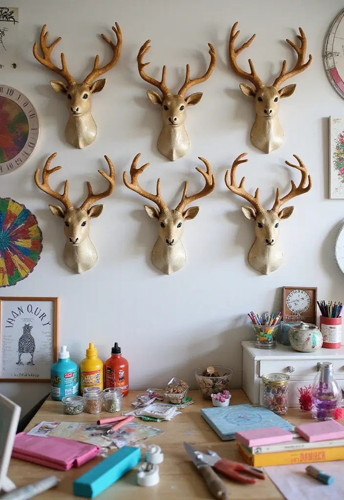 27 Deer Head Decor Living Room Farmhouse Ideas That Add Rustic Style - 27. DIY Deer Head Crafts