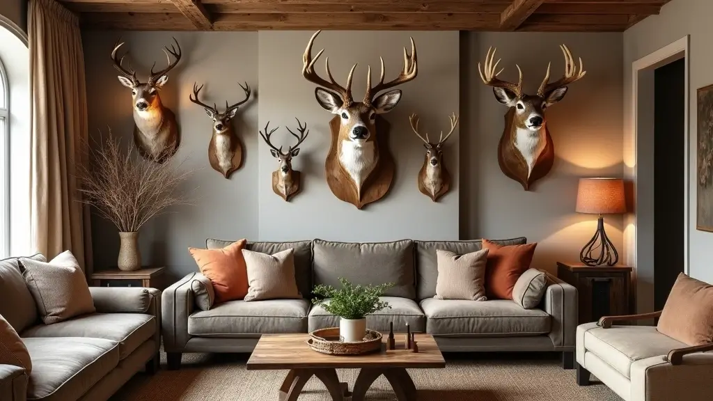 27 Deer Head Decor Living Room Farmhouse Ideas That Add Rustic Style