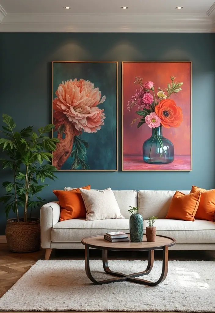 27 Eco-Friendly Wallpaper Ideas for Your Living Room That Transform the Walls - 17. Artistic Photography