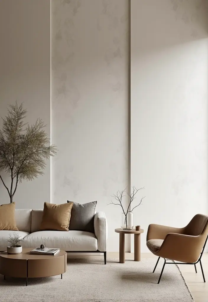 27 Eco-Friendly Wallpaper Ideas for Your Living Room That Transform the Walls - 21. Minimalist Designs