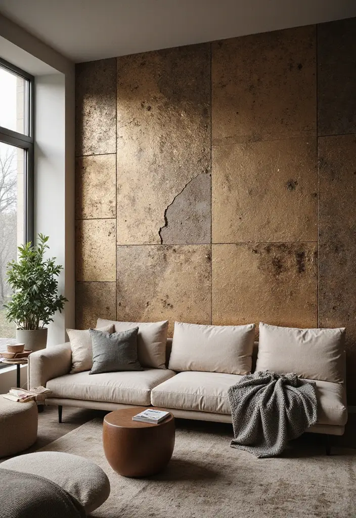 27 Eco-Friendly Wallpaper Ideas for Your Living Room That Transform the Walls - 23. Artistic Textures