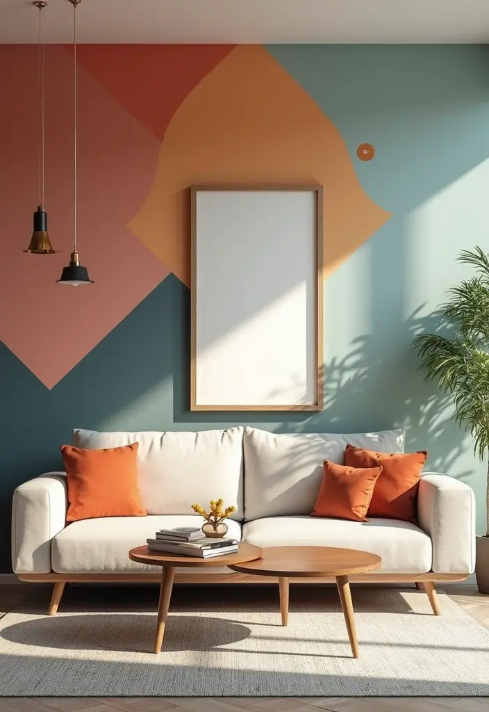 27 Eco-Friendly Wallpaper Ideas for Your Living Room That Transform the Walls - 3. Geometric Patterns