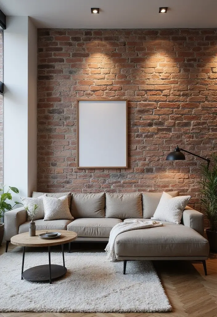 27 Eco-Friendly Wallpaper Ideas for Your Living Room That Transform the Walls - 8. Industrial Chic