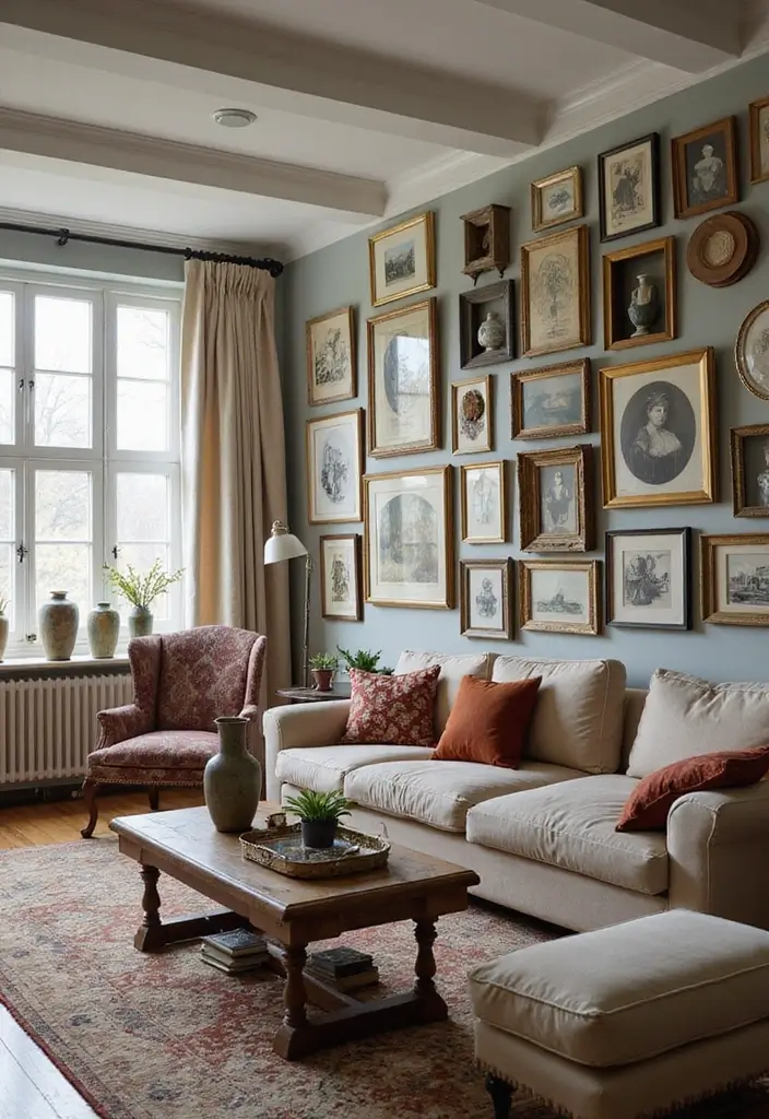 27 Fall Decor Ideas for Living Room That Feel Warm and Seasonal - 11. Vintage Finds