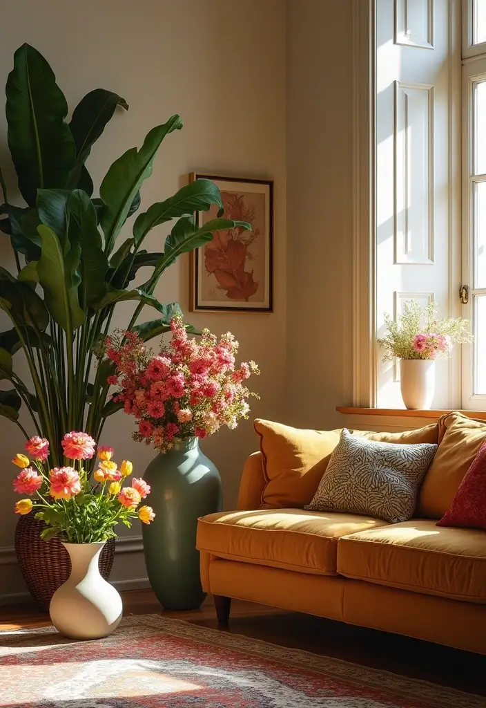 27 Fall Decor Ideas for Living Room That Feel Warm and Seasonal - 19. Botanical Displays