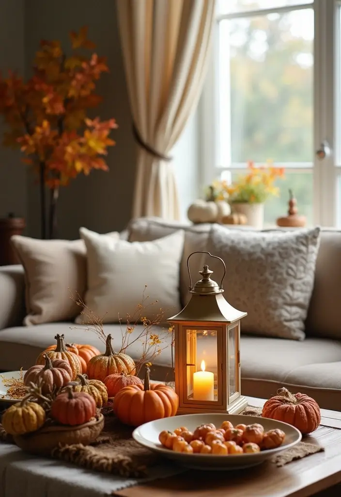 27 Fall Decor Ideas for Living Room That Feel Warm and Seasonal - 26. Seasonal Decorative Accessories