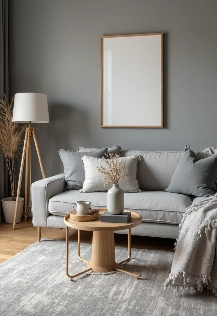27 Gray Living Room Ideas That Are Modern and Timeless - 14. Gray Accessories for Finishing Touches