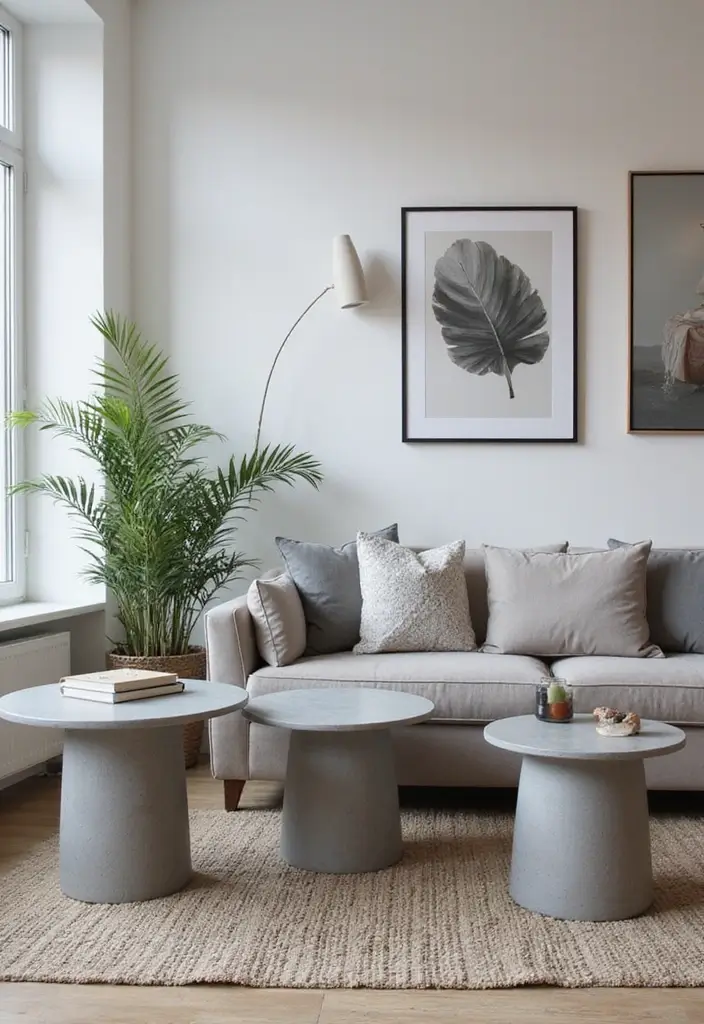 27 Gray Living Room Ideas That Are Modern and Timeless - 21. Gray Accent Tables