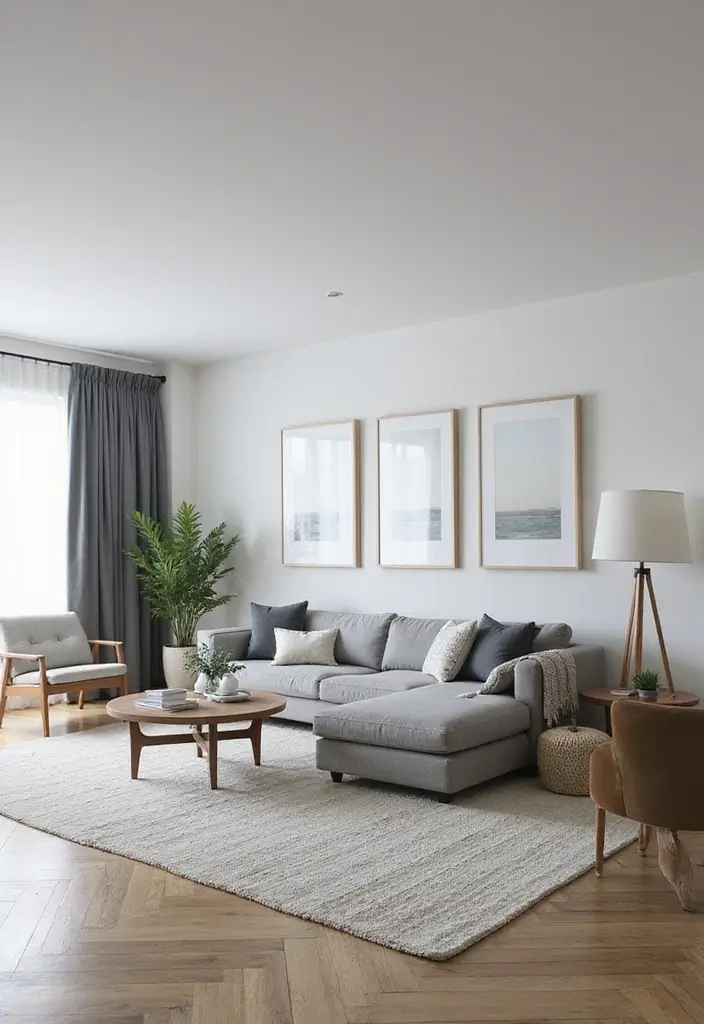 27 Gray Living Room Ideas That Are Modern and Timeless - 4. Gray and White Color Scheme