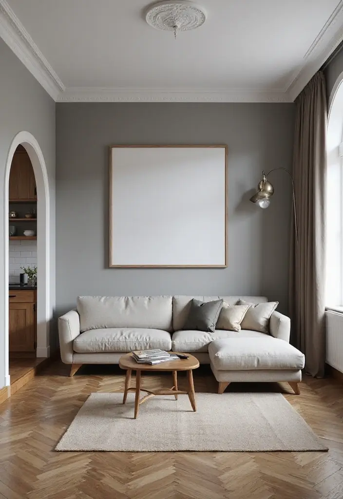 27 Gray Living Room Ideas That Are Modern and Timeless - 9. Gray and Wood Combination