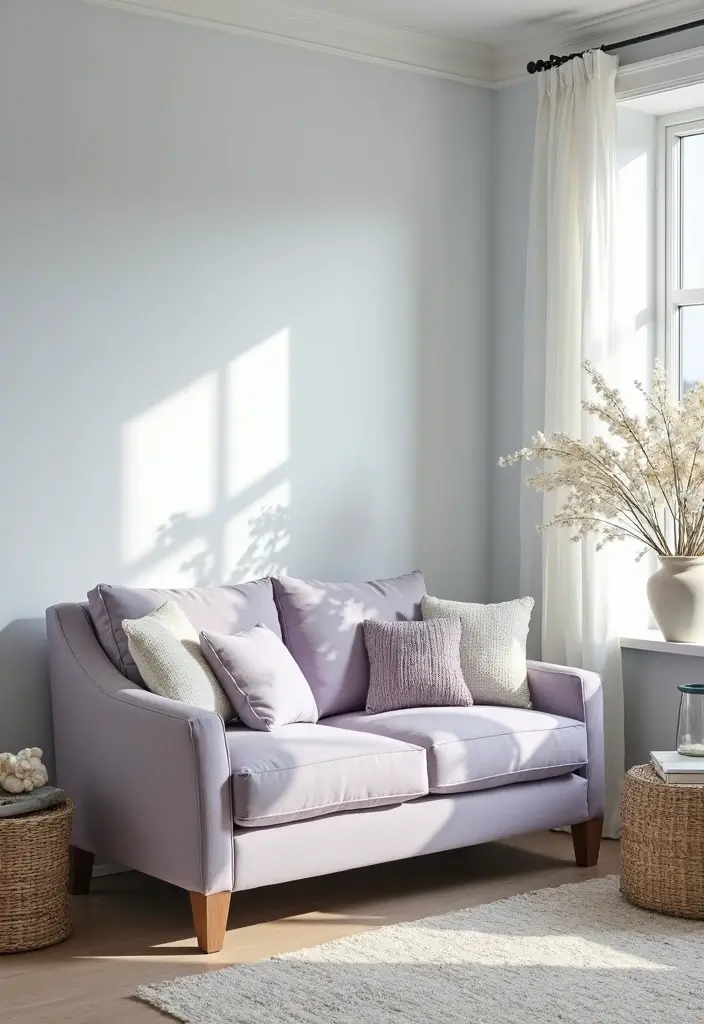 27 Purple Sofa Living Room Ideas That Feel Luxurious and Unique - 14. Coastal Coastal