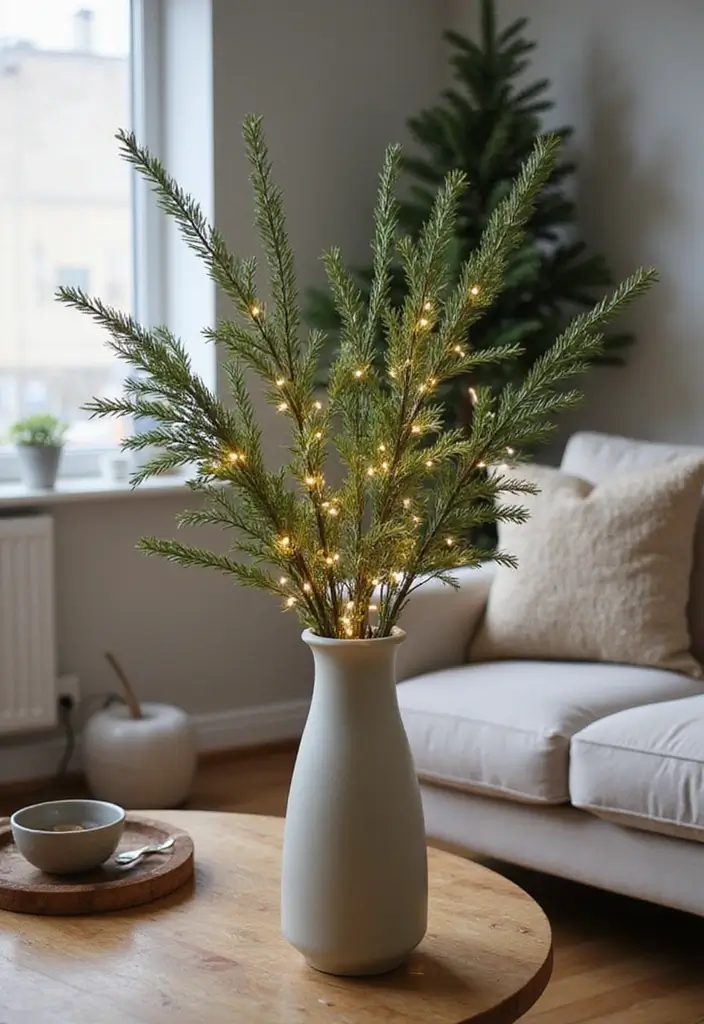 27 Small Living Room Christmas Decor Ideas That Feel Cozy and Festive - 2. DIY Natural Decor