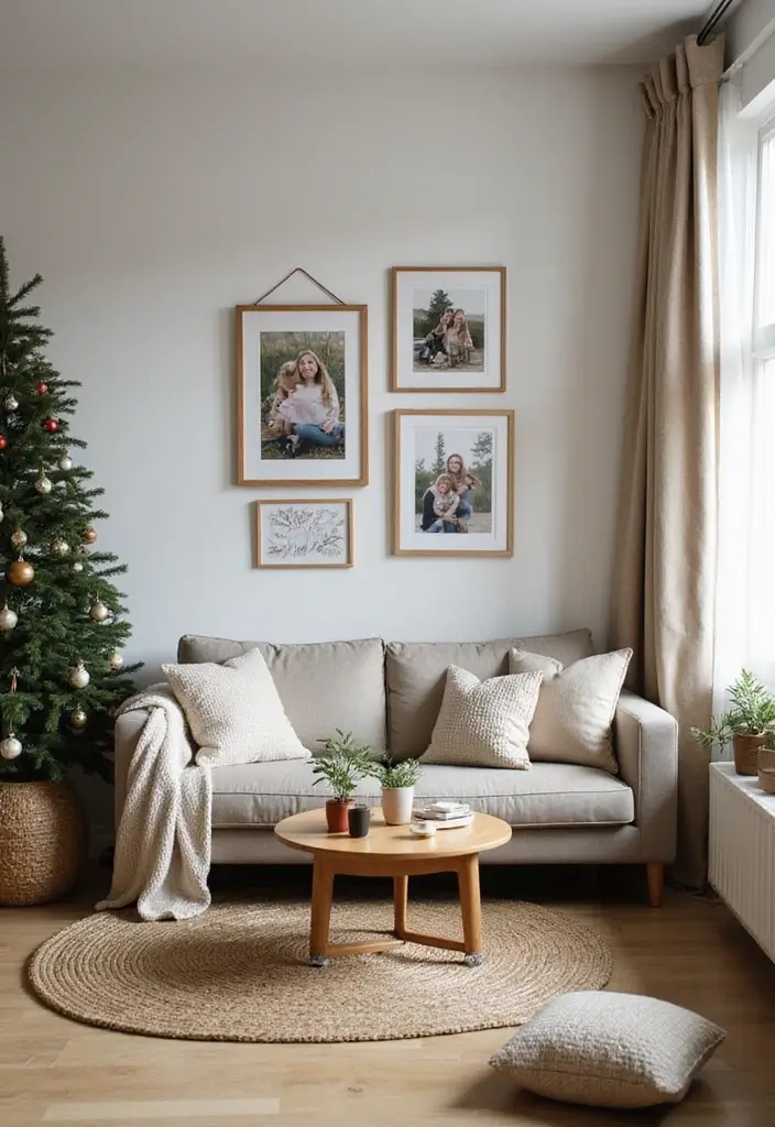 27 Small Living Room Christmas Decor Ideas That Feel Cozy and Festive - 26. Personalized Touches