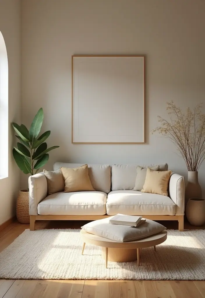 27 Three and Two Seater Sofa Living Room Layout Ideas That Work - 13. Zen-Inspired Layout