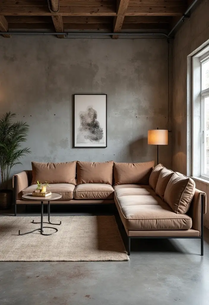 27 Three and Two Seater Sofa Living Room Layout Ideas That Work - 15. Chic Industrial Style