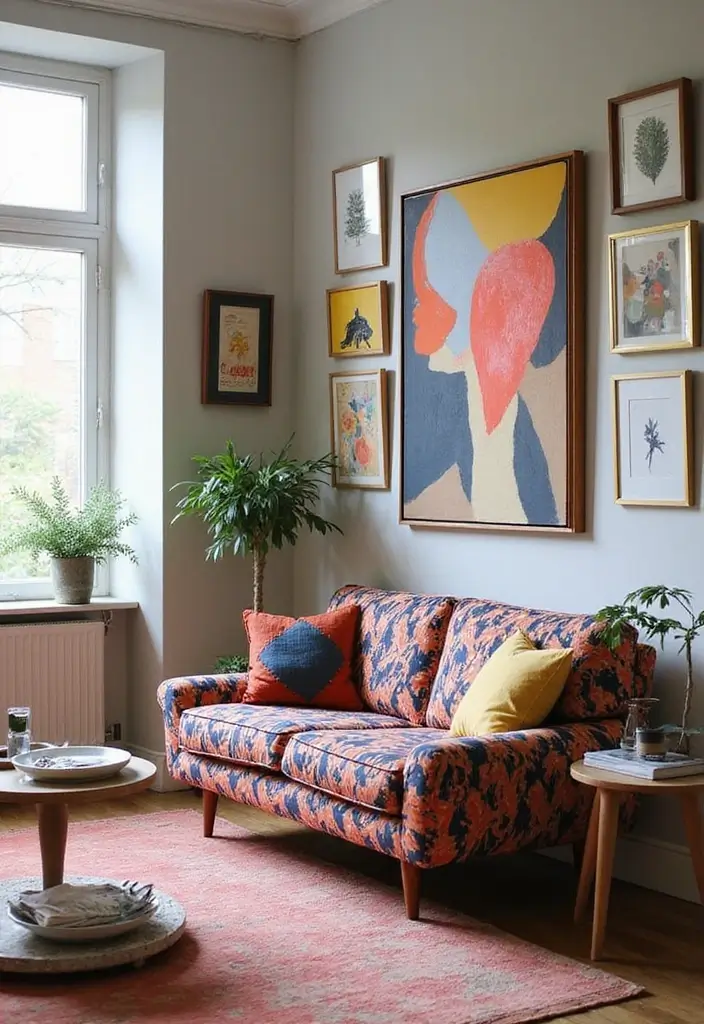 27 Three and Two Seater Sofa Living Room Layout Ideas That Work - 16. Artistic Arrangement