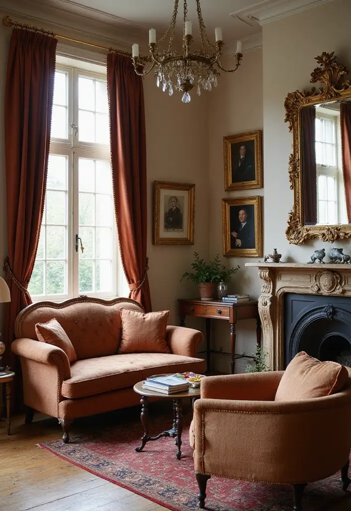 27 Three and Two Seater Sofa Living Room Layout Ideas That Work - 9. Vintage Flair