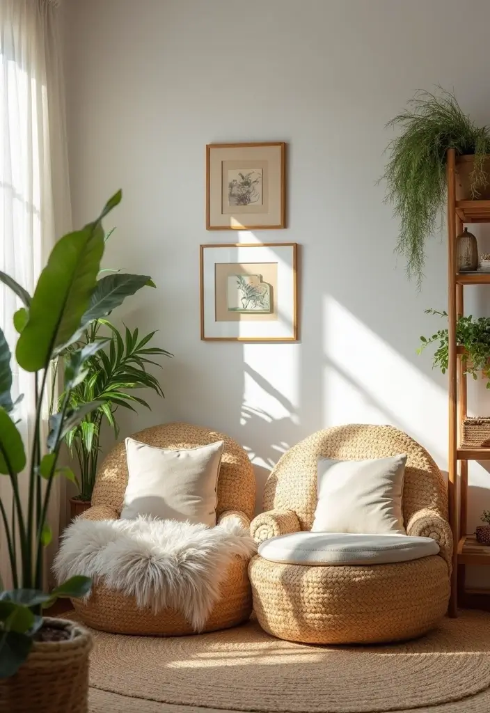 28 Bamboo Living Room Ideas That Feel Natural and Relaxing - 19. Bamboo Bean Bag Chairs