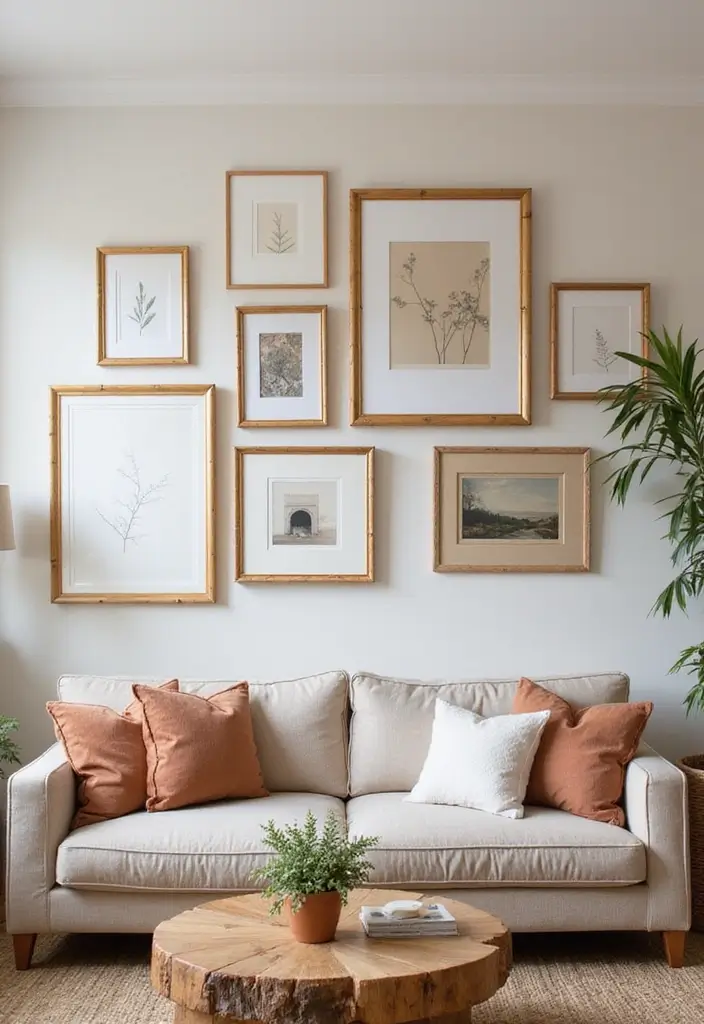 28 Bamboo Living Room Ideas That Feel Natural and Relaxing - 20. Bamboo Artwork Displays