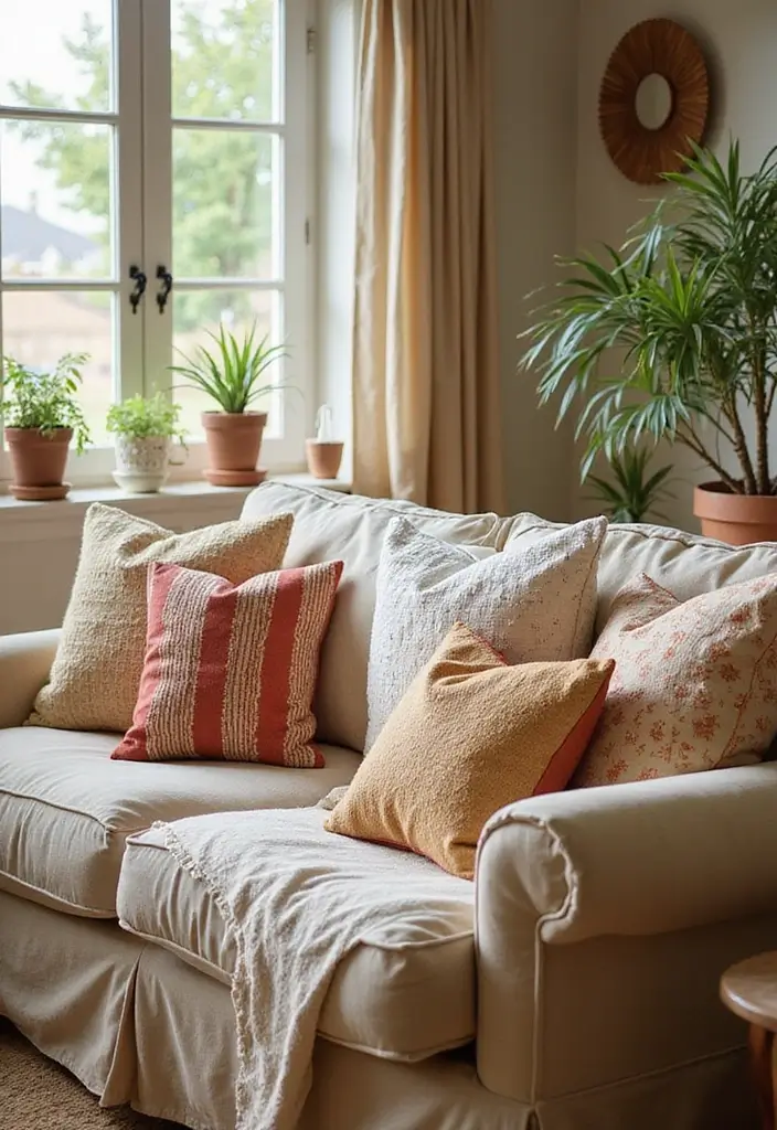 28 Bamboo Living Room Ideas That Feel Natural and Relaxing - 4. Bamboo Throw Pillows