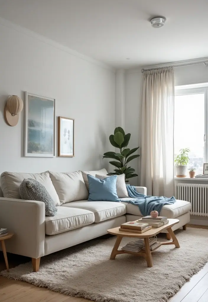 28 Blue and Beige Living Room Ideas That Feel Calm and Balanced - 18. Scandinavian Influence