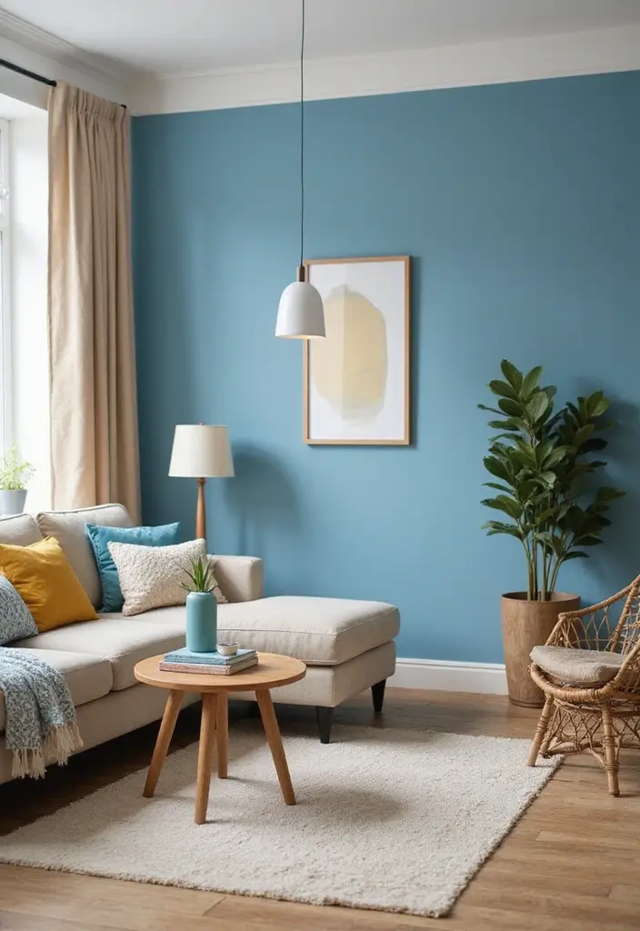 28 Blue and Beige Living Room Ideas That Feel Calm and Balanced - 25. Family-Friendly Design